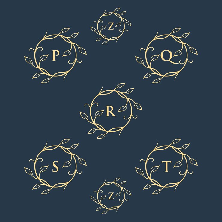 Vettore monogramma vintage cerchio isolatolusso monogramma lusso dorato cerchio dorato fiore dorato