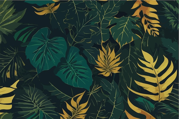 Monstera senza soluzione di continuità lascia lo sfondo piatto design tessile 2D