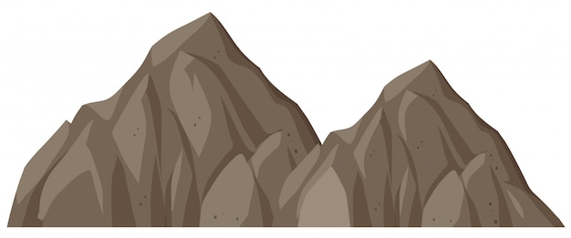 Montagna isolata della roccia su priorità bassa bianca
