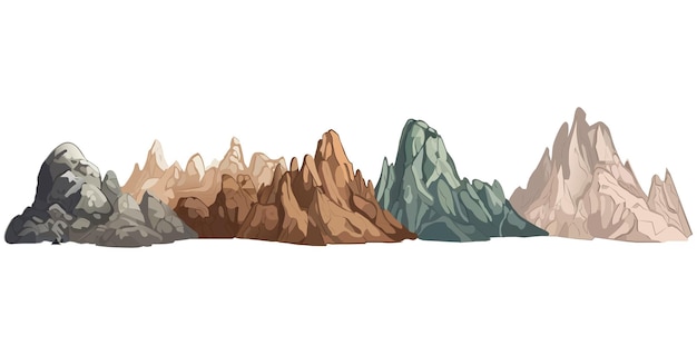 Montagne colorate Questo paesaggio montuoso mostra l'arte del design.