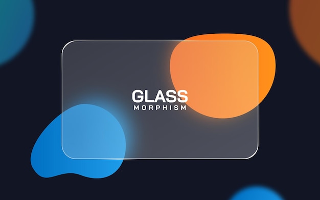 Morfismo di vetro e forme astratte 3d creative glassmorphism background design