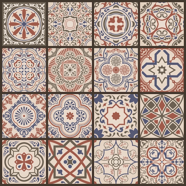 Mosaico floreale senza soluzione di continuità