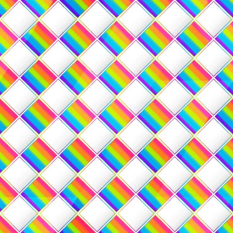 Vettore mosaico quadrato arcobaleno disegno senza cuciture