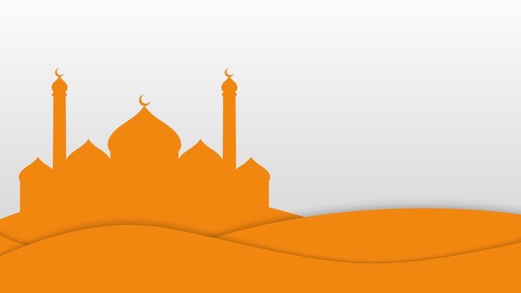 Vettore moschea con copia spazio in stile carta per la celebrazione islamica come ramadan o eid