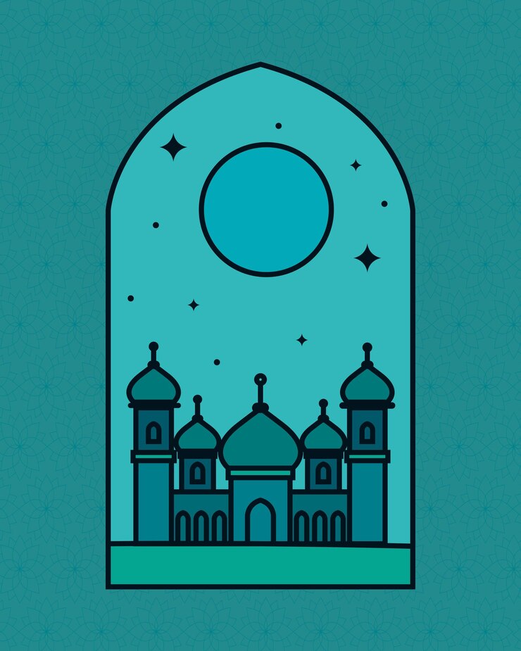 Vettore moschea musulmana nel telaio