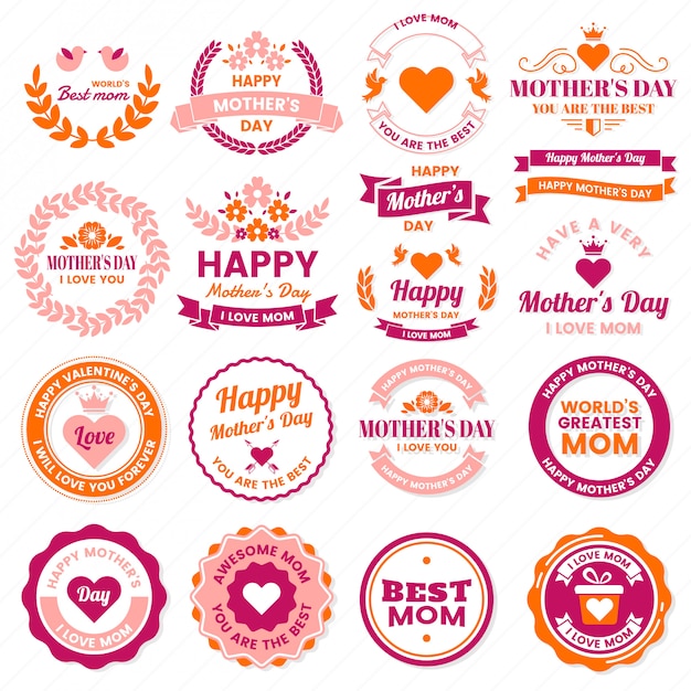 Mother Day Vector label per banner