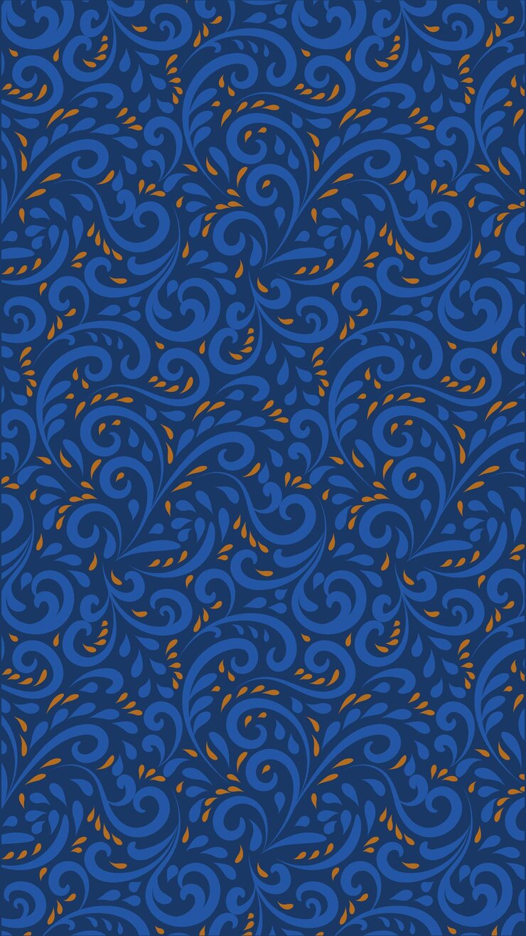 Motivi di temi floreali blu e arancioni