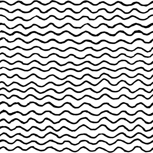 Motivo a onde nere irregolari Stampa grafica disegnata a mano senza giunture Illustrazione vettoriale caotica