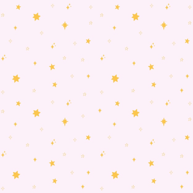 Motivo a stella. Priorità bassa di vettore di doodle stelle d'oro. Simpatico ornamento festivo di Natale e festività