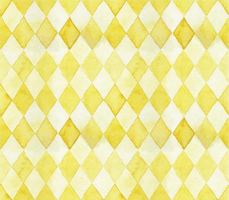 Vettore motivo ad acquerello senza cuciture, stampa con rombi gialli. carta digitale, sfondo carino scrapbooking