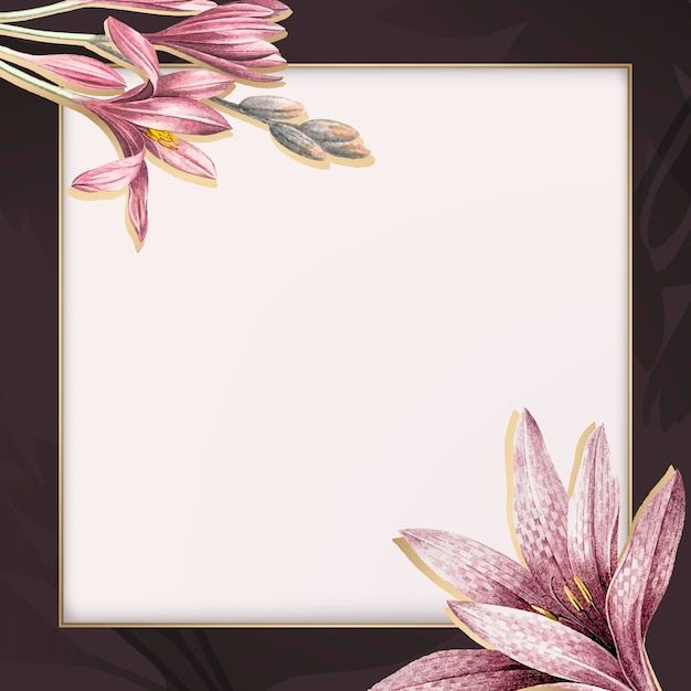 Motivo amarilli rosa con cornice dorata vettore