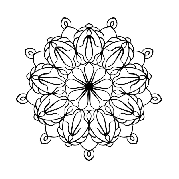 Motivo circolare Mandala decorativo Ornamento per tatuaggio hennè mehndi pagine da colorare adesivi