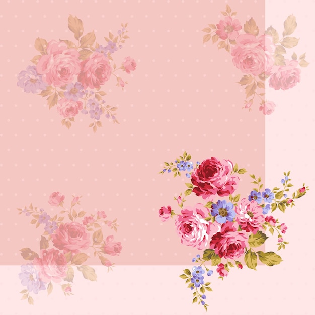 motivo floreale con rose. sfondo vettoriale