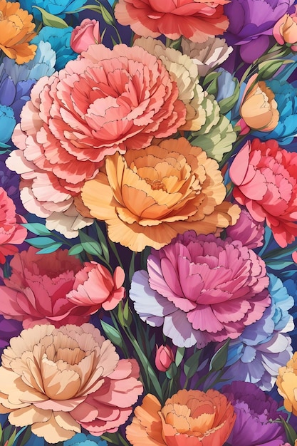 motivo floreale Fiori colorati arte 3D