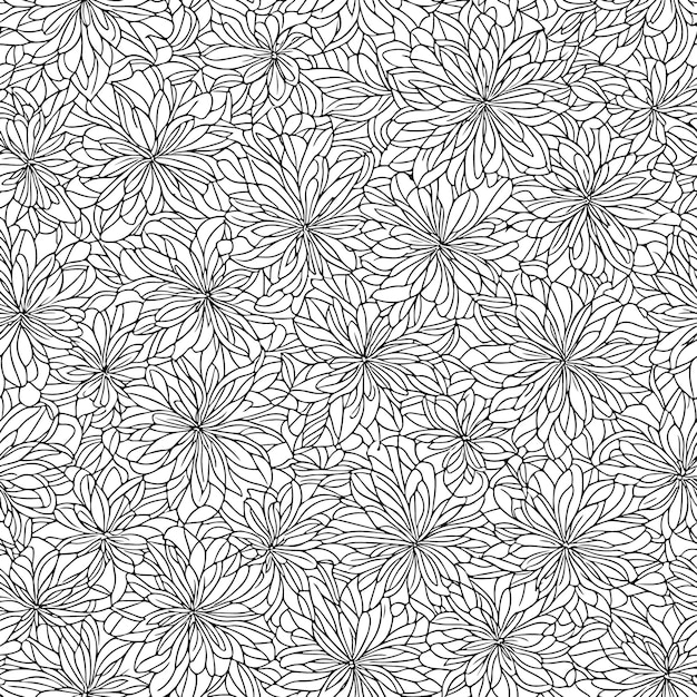 Motivo floreale senza soluzione di continuità Linee di fiore diagonale motivo di sfondo Modello di linea Illustrazione vettoriale