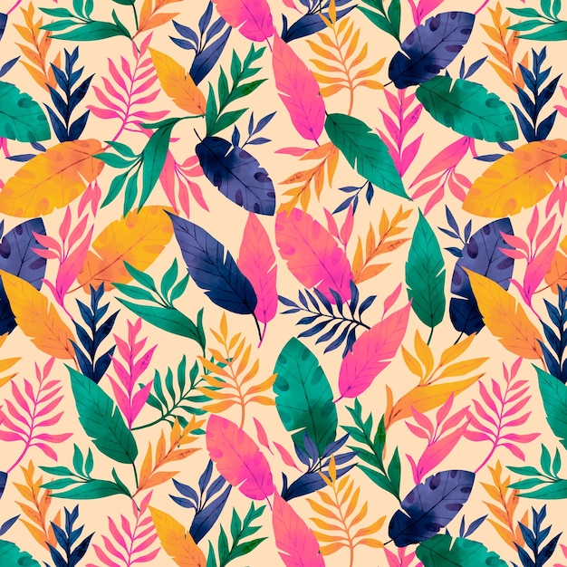 Motivo floreale tropicale colorato disegnato a mano