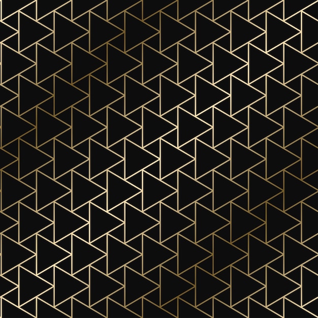 Motivo geometrico art deco vettoriale Design senza cuciture con gradiente oro di lusso Ricco sfondo ornamentale