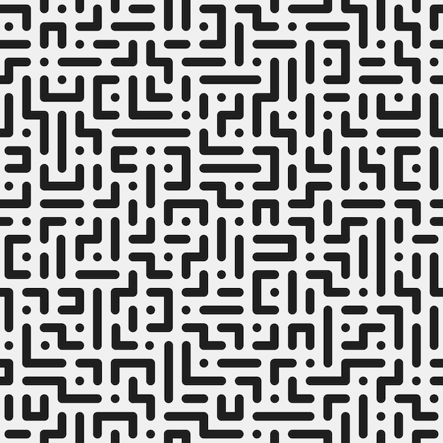 Motivo geometrico senza soluzione di continuità Sfondo vettoriale digitale Texture in bianco e nero