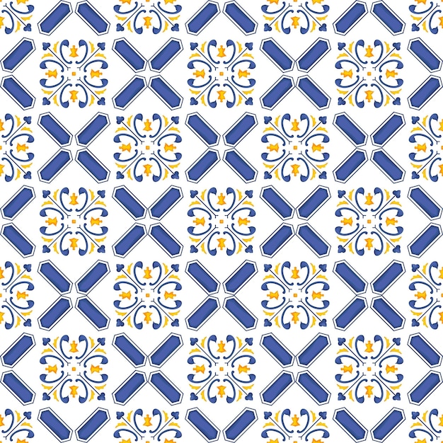 Motivo mediterraneo tema blu e giallo