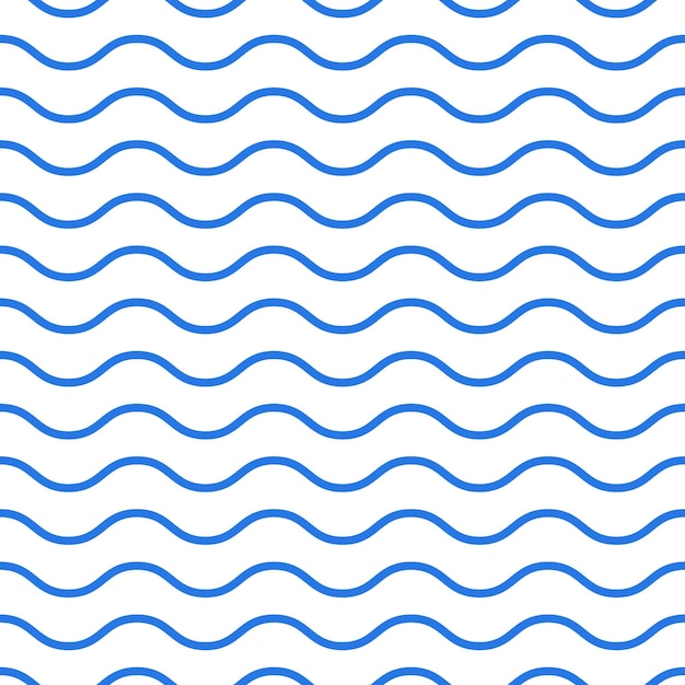 Motivo ondulato blu senza cuciture su sfondo bianco