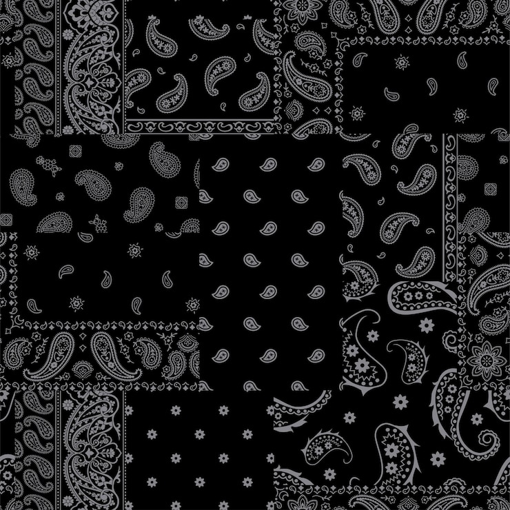 Vettore motivo senza cuciture con stampa bandana paisley
