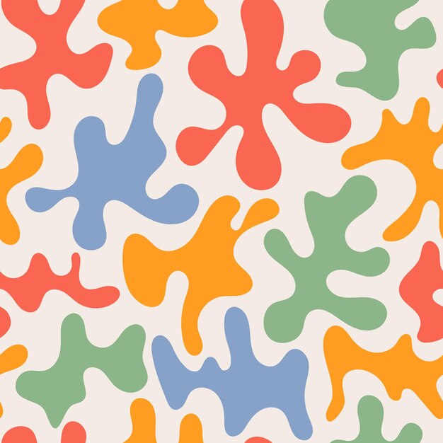 Motivo senza giunture di punti psichedelici geometrici Sfondo groovy retrò vettoriale Stampa di blob ondulati vintage