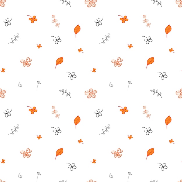 Motivo vettoriale semplice su sfondo trasparente Elementi floreali arancioni e neri