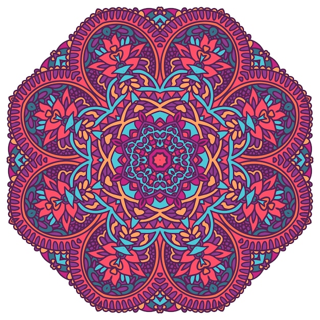 Motivo vettoriale senza cuciture Aztec Colorato etnico tribale geometrico psichedelico stile folcloristico stampa Mandala art