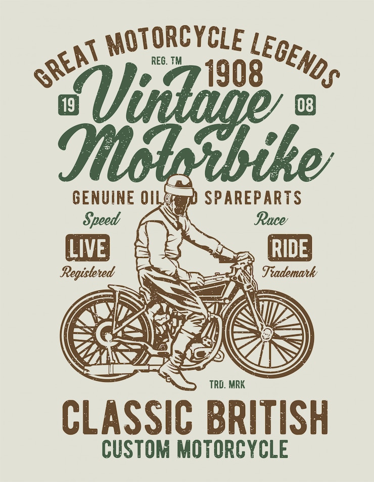 Vettore moto d&#39;epoca