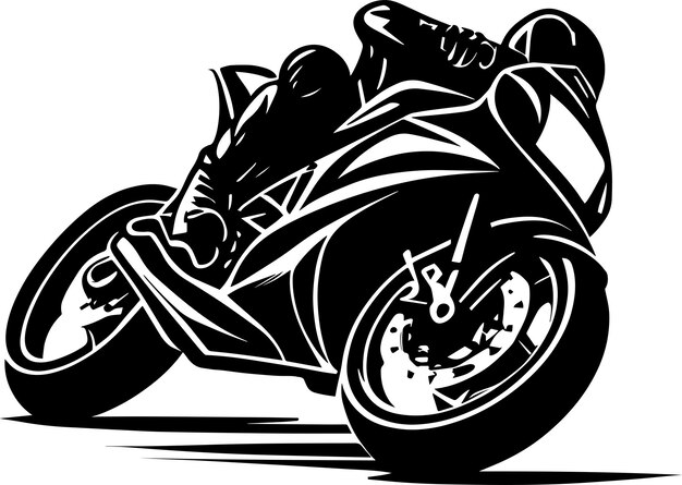 Motocicletta Racing Logo stile di design monocromatico