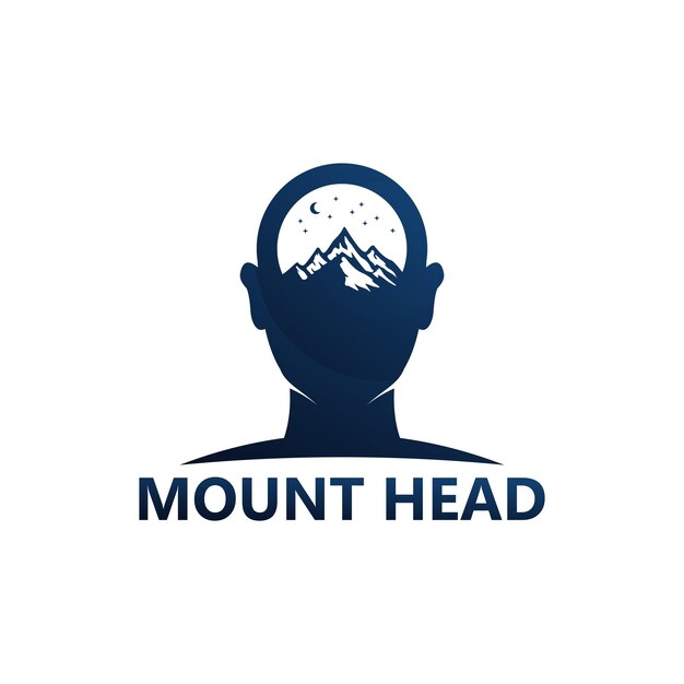 Mountain Head Logo Template Design Vector, Emblem, Design Concept, Creative Symbol, Icon