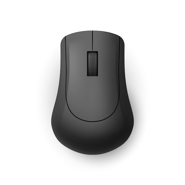 Mouse per computer wireless realistico nero