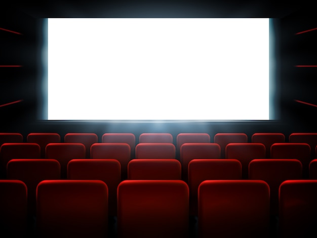 Movie design premiere poster design con schermo bianco.
