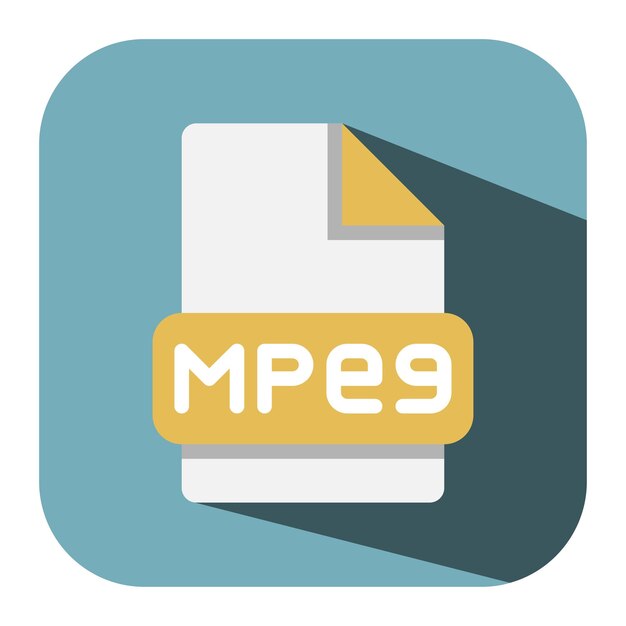 Mpeg flat icon Stylish e personalizzabile flat video file tipo icone fatte per i disegni moderni