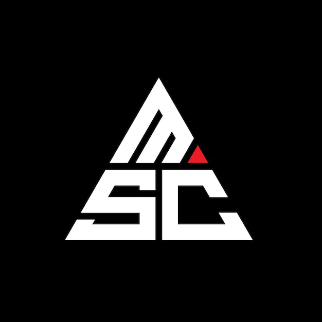 MSC triangolo lettera logo design con forma di triangolo MSC logo triangolo design monogramma MSC triungolo vettoriale modello di logo con colore rosso logo triangolare MSC semplice elegante e lussuoso logo