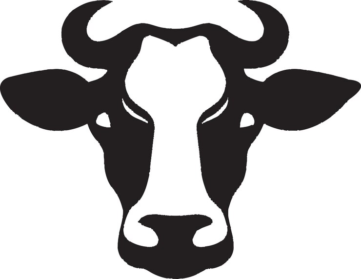 Vettore mucca con globe vector logo design per marchi internazionali o travelthemed