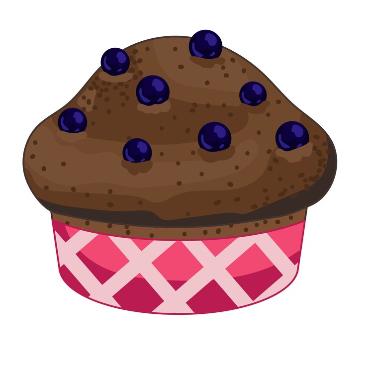Vettore muffin ai mirtilli fatto in casa