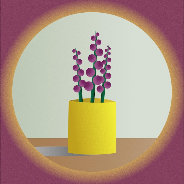 muscary in un vaso per piante mock up per adesivi