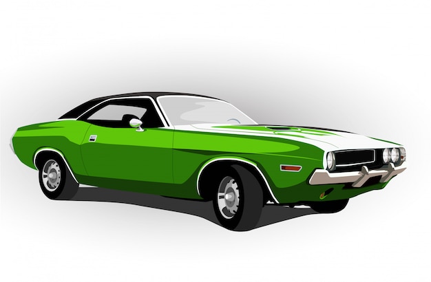 Muscle car americana verde