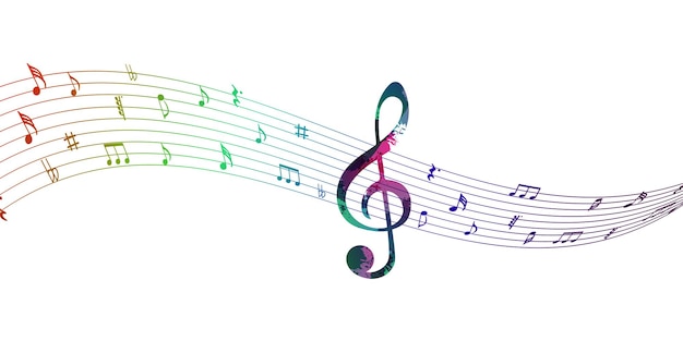 Musica Note Melodia Sfondo Colorato