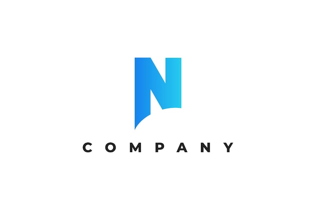 n lettera blu logo moderno e semplice