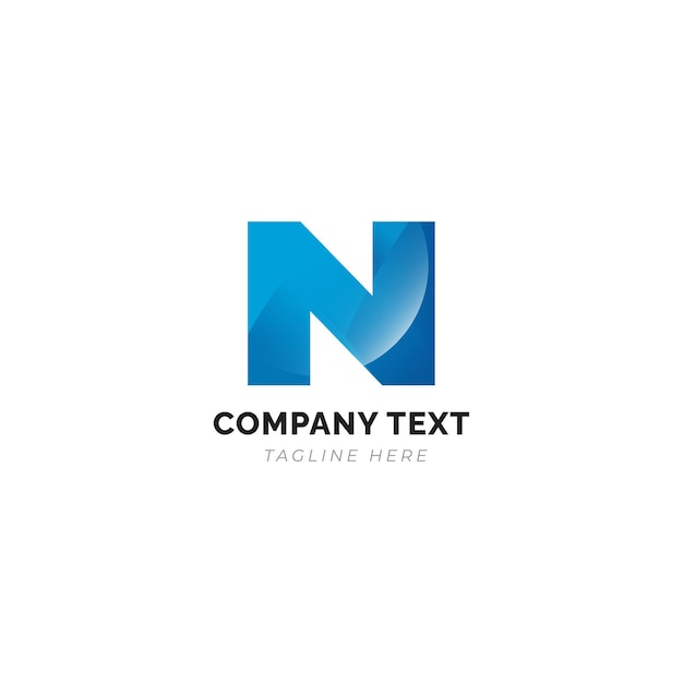 n lettera minima blu logo astratto design unico attività memorabile