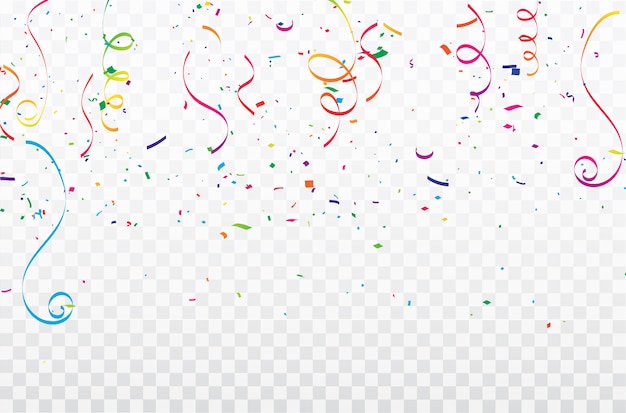 Nastri di carnevale celebrazione coriandoli colorati.