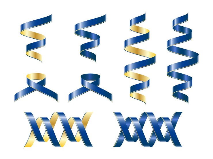 Vettore nastro 3d vettoriale blu oro