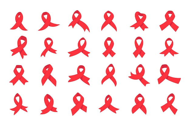 nastro della croce rossa Campagna di sensibilizzazione sulla Giornata mondiale contro l'AIDS segno prevenzione delle malattie trasmissibili