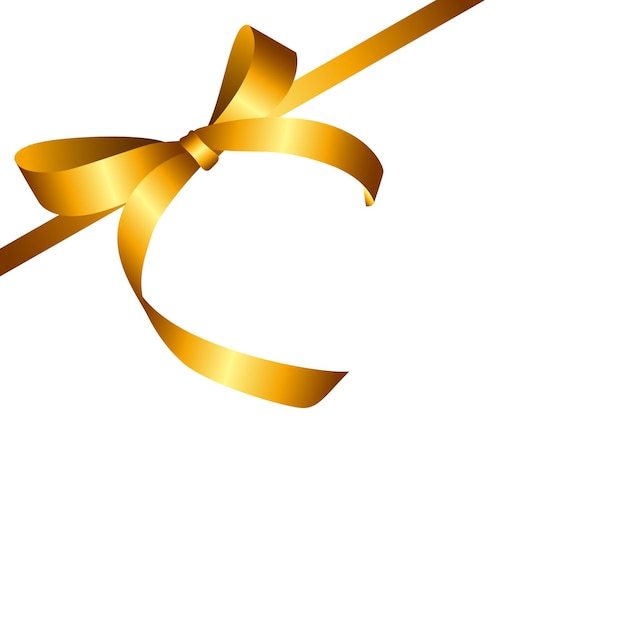 Nastro regalo d'oro. Illustrazione vettoriale
