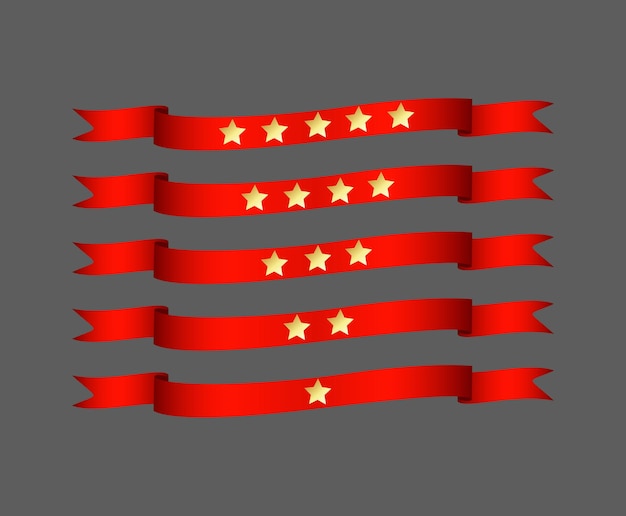 Nastro rosso con stella - illustrazione vettoriale.