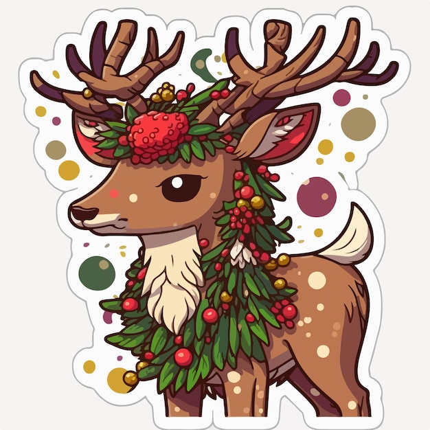 Natale cervo adesivo natale renne adesivi decorazione isolata Vacanze invernali