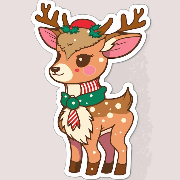 Natale cervo cartone animato adesivo elementi di adesivi di renna di Natale Vacanze invernali
