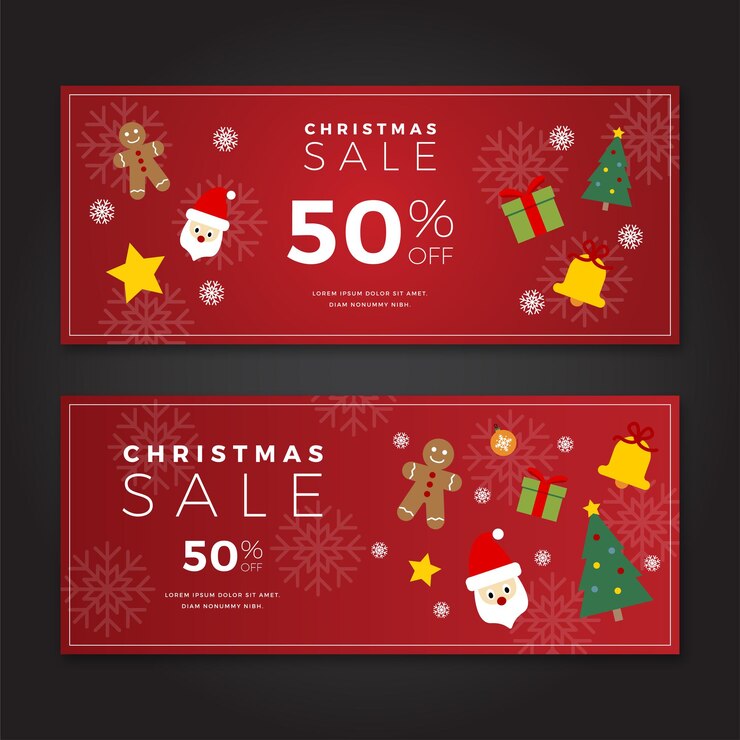 Natale con divertente illustrazione vettoriale Banner